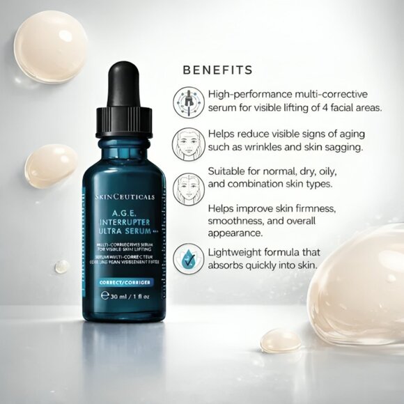 SkinCeuticals A.G.E. Interrupter Ultra Serum 1oz Anti-Aging Firming serum. - Picture 3 of 4